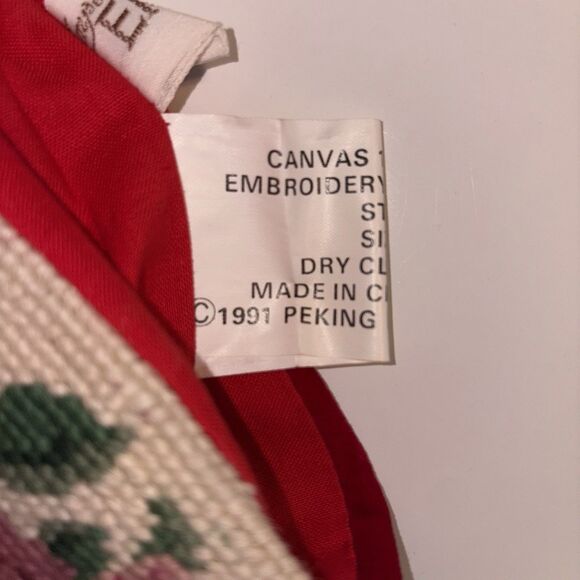 Vtg Christmas Needlepoint Stocking Angel Harp Doves 1991 Imperial Elegance - Picture 9 of 10